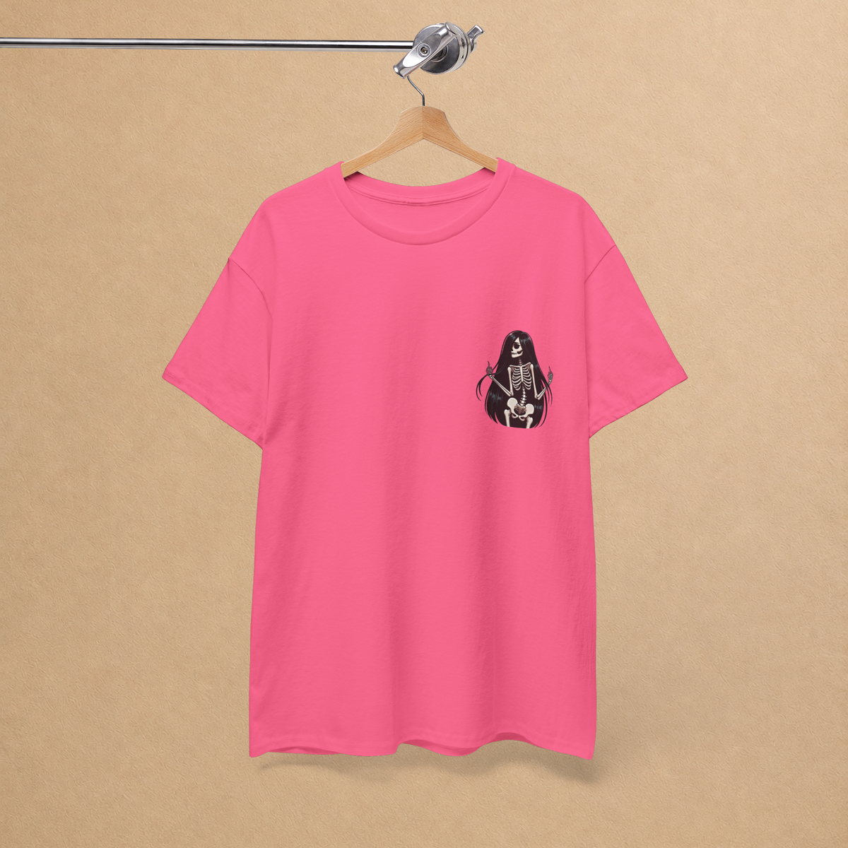 Skeleton Coffee Girl Graphic Tee | Gothic Front & Back T-Shirt