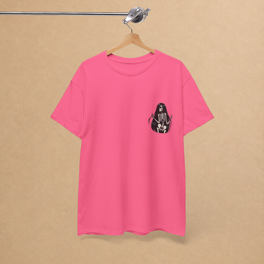 Skeleton Coffee Girl Graphic Tee | Gothic Front & Back T-Shirt